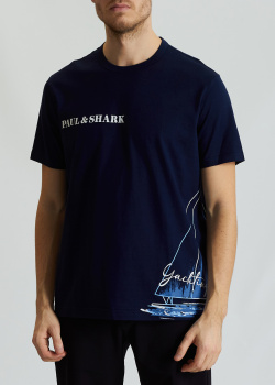 Синяя футболка Paul&Shark с изображением яхты, фото